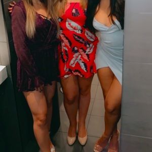 Blue mini wrap body on dress